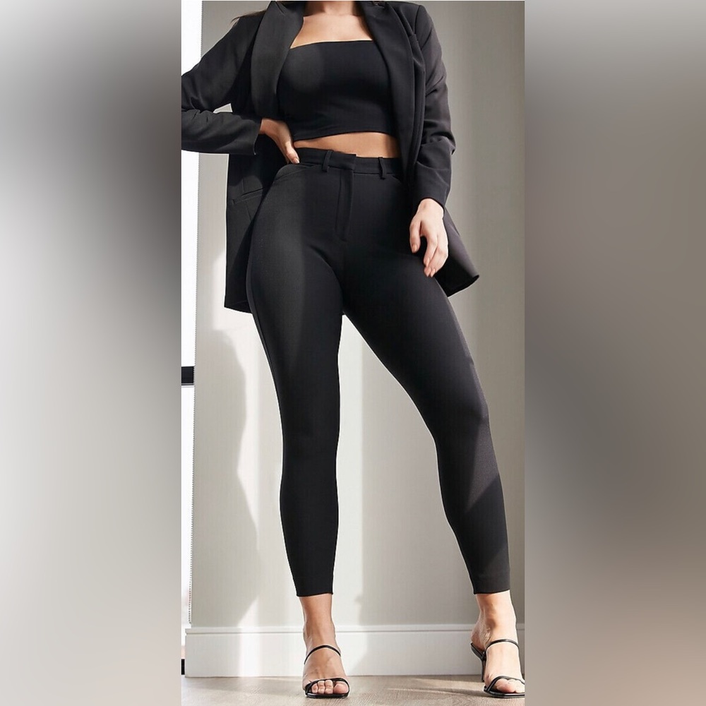 Express Black High Waisted Curvy Super Soft Twill Skinny Pants Size 2L